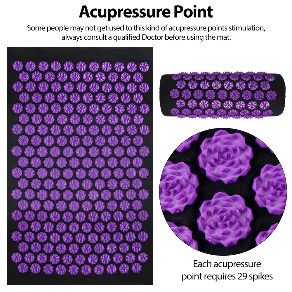 Acupressure Mat & Kussen Set | Ontspan je Rug, Nek en Schouders | Thuiskantoor Wellness