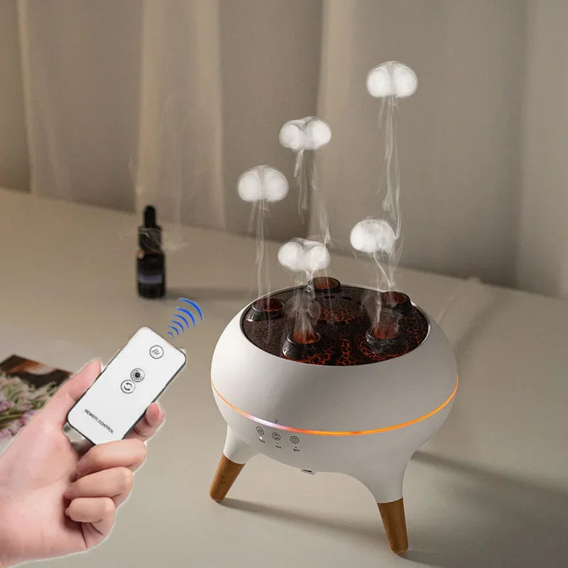 Jellyfish Aroma Diffuser | Sfeervolle Luchtbevochtiger met LED Lichtshow | Thuiskantoor & Slaapkamer