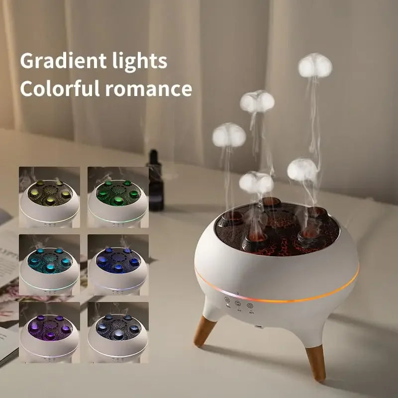 Jellyfish Aroma Diffuser | Sfeervolle Luchtbevochtiger met LED Lichtshow | Thuiskantoor & Slaapkamer